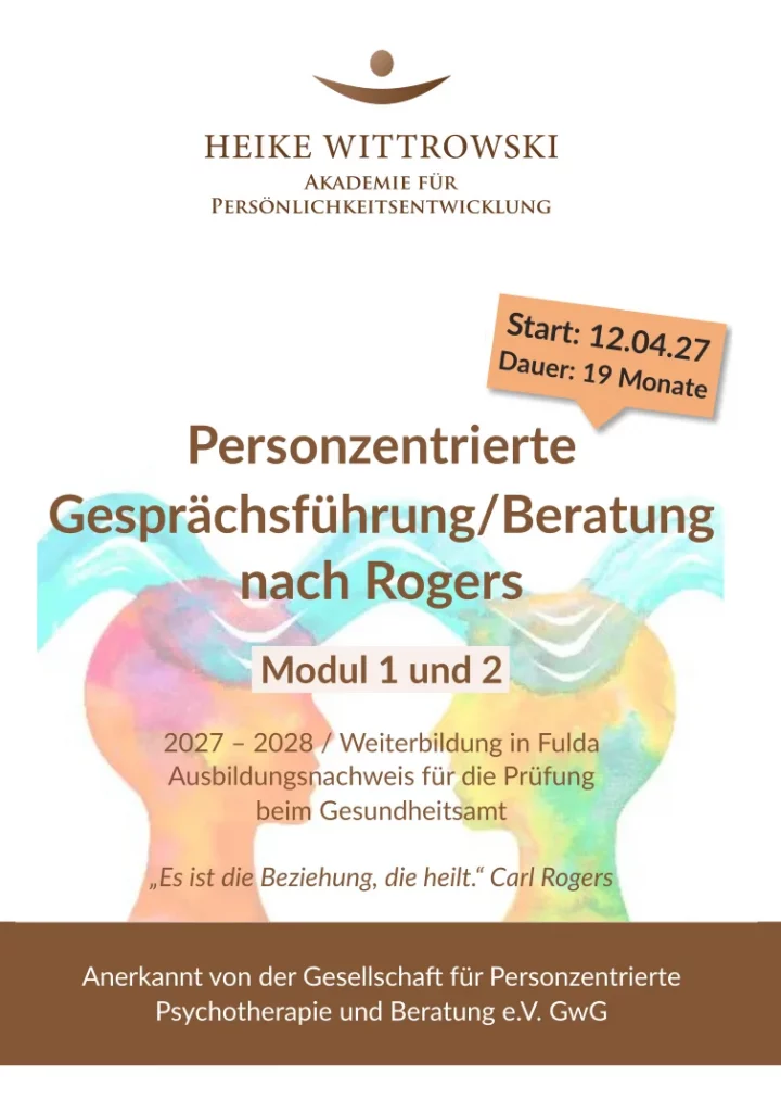 Flyer Personenzentrierte Gesprächsführung 2027/2028